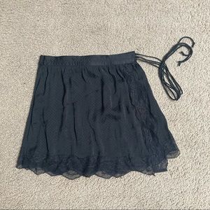 NWOT Free People Intimately Black Wrap Style Slip Shorts Skirt